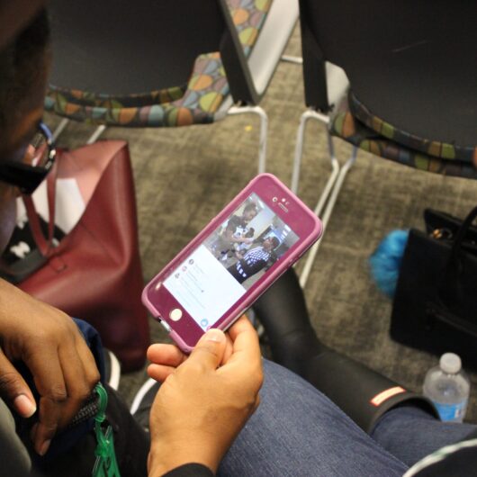 Student journalists in the MSU Detroit High School Journalism program produced a Facebook Live segment during their Training Day event.